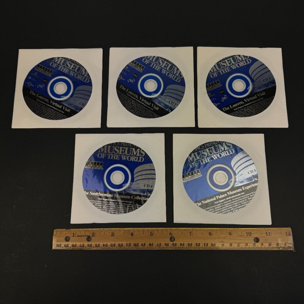 5 Vtg 2003 Topic Presents Museums of the World Virtual Visit Comp PC CD rom READ